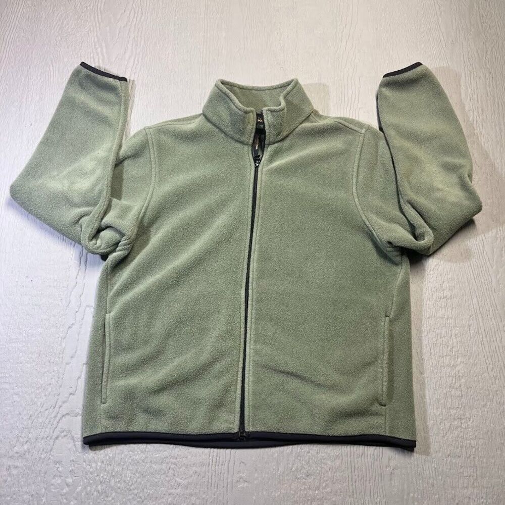 Woolrich Fleece Sweatshirt Womens M Olive Green Full Zip Long Sleeve Mock Neck